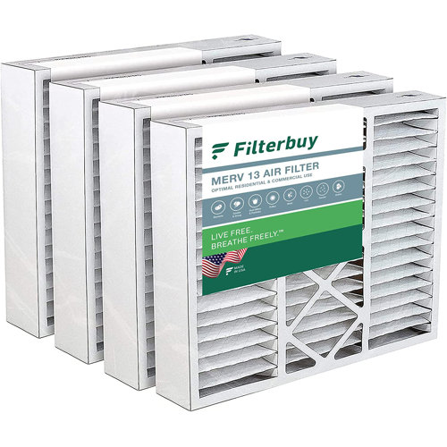 Filterbuy 20x20x5 Air Filter MERV 13, Pleated HVAC AC Furnace Filters